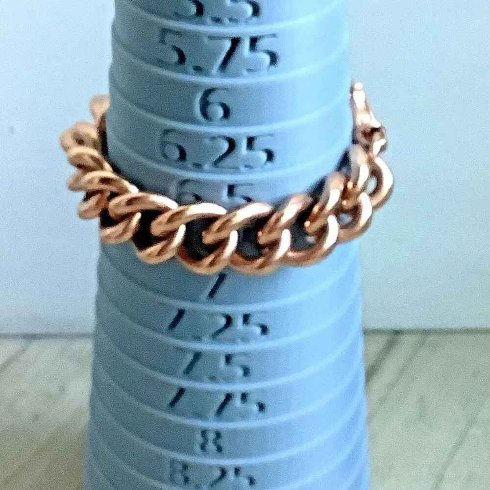 Vintage Milor Bracelet Copper Bronze Tin Made In Italy Chunky Chain 6.5